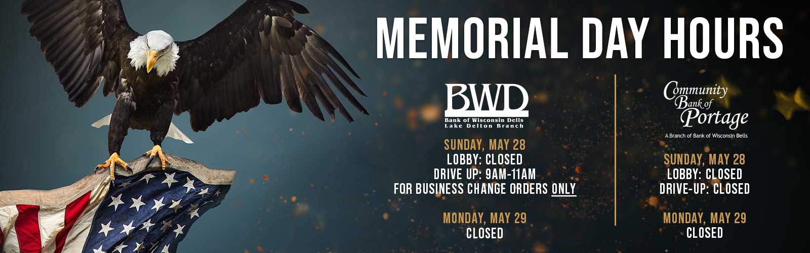 Memorial Day Hours