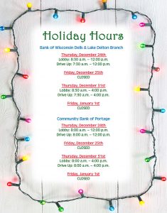 Holiday Hours